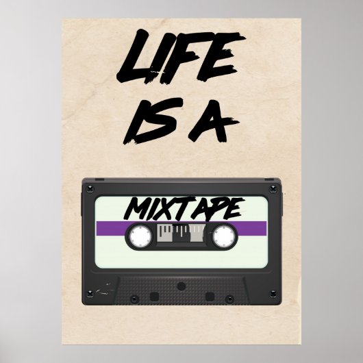 leven is een mixtape citaat poster (Voorkant)