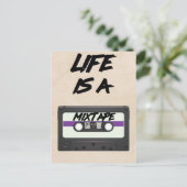leven is een mixtape inspirerende quote briefkaart (Staand voorkant)