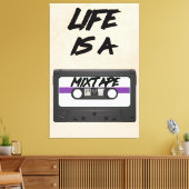 leven is een mixtape inspirerende quote canvas afdruk (Insitu (Woonkamer))