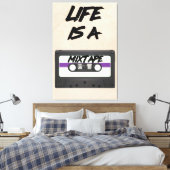 leven is een mixtape inspirerende quote canvas afdruk (Insitu (Slaapkamer))