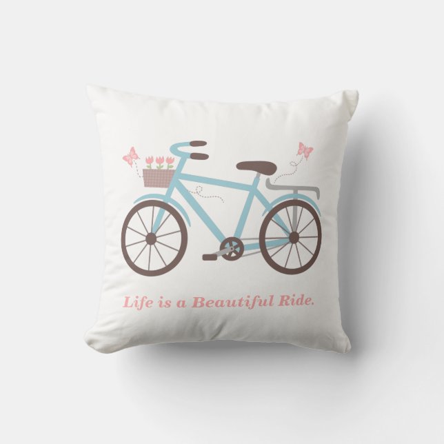 Leven is een mooie rit Bicycle Worp Kussen (Voorkant)