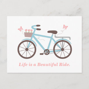 Leven is een Mooie Rit Fietscitaat Briefkaart