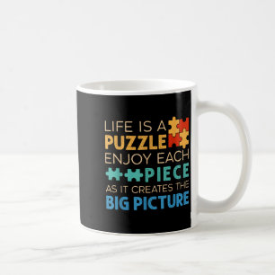 Leven is een puzzel Geniet van elke ECE _ Jigsaw P Koffiemok