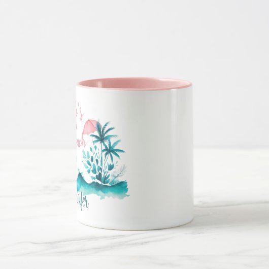 Leven is een strand Gefunny Surfer Meisje Citaat P Mok (Midden)