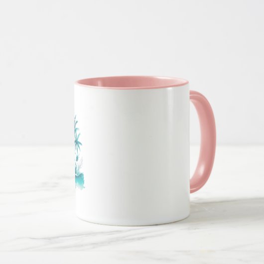 Leven is een strand Gefunny Surfer Meisje Citaat P Mok (Voorkant rechts)