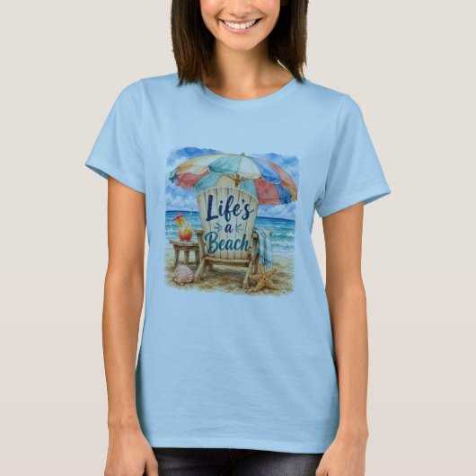 Leven Is Een Strand T-Shirt (Voorkant)