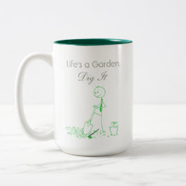Leven is een tuin tweekleurige koffiemok