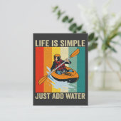 Leven is Eenvoudig Voeg Water Toe Funny Canoën Ret Briefkaart (Staand voorkant)