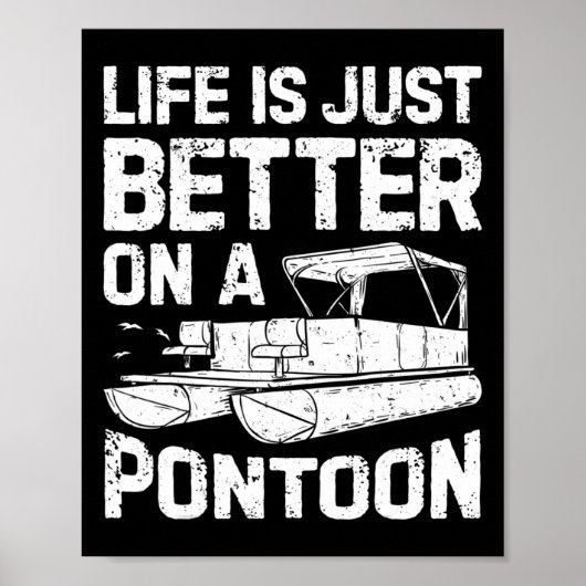 Leven is gewoon beter op een pontonboot Funny mann Poster (Voorkant)