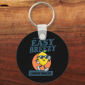 Leven Is Gewoon Easy Breezy Lemon Smiles Design Sleutelhanger (Voorkant)