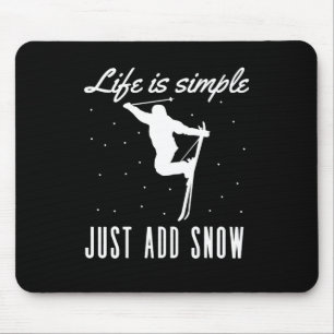 Leven is gewoon sneeuw Voeg vintage snowboard toe Muismat