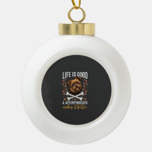 Leven Is Goed Affenpinscher Hond Gekruiste Botten Keramische Bal Ornament