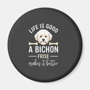 Leven Is Goed Bichon Frise Hond Botten Witte Vacht Magneet
