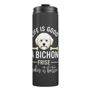 Leven Is Goed Bichon Frise Hond Botten Witte Vacht Thermosbeker