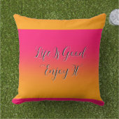 Leven is goed, geniet ervan Outdoor kussen (Gras)