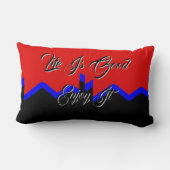 Leven is goed Geniet ervan Rood Zwart Lumbaire Kus Kussen (Achterkant)