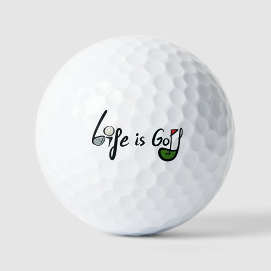 Leven is Golf - Grappige Golf Liefhebber Citaat On Golfballen (Voorkant)