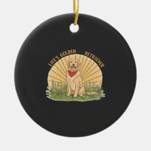 Leven is goud met een Retriever Schattig -Gouden o Keramisch Ornament
