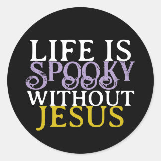 LEVEN IS GRIEZELIG ZONDER JESUS RONDE STICKER