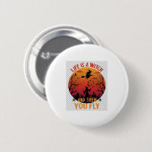 Leven Is Heks Dan Vlieg Halloween Kerkhof Vleermui Ronde Button 5,7 Cm (Voorkant /achterkant)