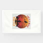 Leven Is Heks Dan Vlieg Halloween Kerkhof Vleermui Spandoek (Horizontaal)