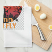 Leven Is Heks Dan Vlieg Halloween Kerkhof Vleermui Theedoek (Quarter Fold)
