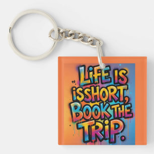 Leven is Kort Boek De Reis Graffiti cadeau vader m Sleutelhanger