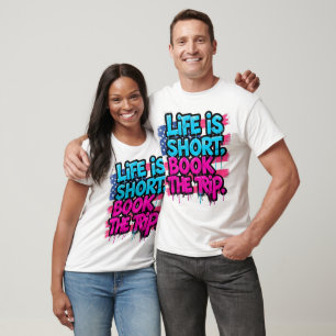 Leven is Kort Boek de Reis Motivatie Spreuk T-shirt