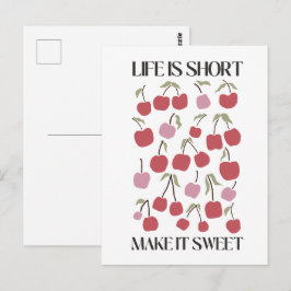 Leven Is Kort Maak Het Zoet Quote Boho Wilde Bloem Briefkaart