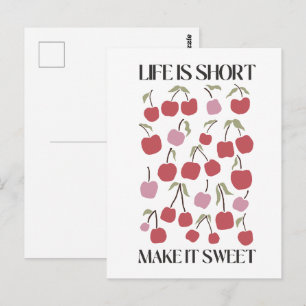 Leven Is Kort Maak Het Zoet Quote Boho Wilde Bloem Briefkaart