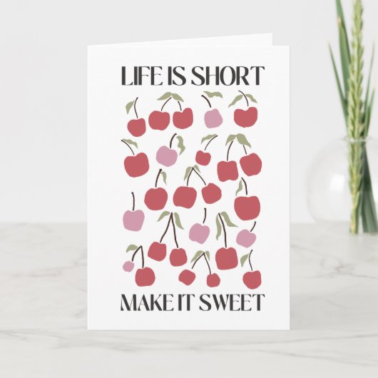Leven Is Kort Maak Het Zoet Quote Boho Wilde Bloem Kaart (Voorkant)