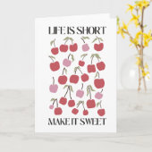 Leven Is Kort Maak Het Zoet Quote Boho Wilde Bloem Kaart (Gele Bloem)