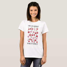 Leven Is Kort Maak Het Zoet Quote Boho Wilde Bloem T-shirt