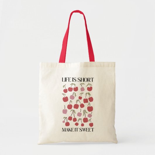 Leven Is Kort Maak Het Zoet Quote Boho Wilde Bloem Tote Bag (Voorkant)