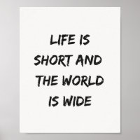 Leven Is Kort Reizen Citaat Minimalistische Typogr