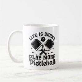 Leven is Kort Speel Meer Pickleball Koffiemok