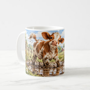 Leven is leuker met een beetje modder Koe Mug Koffiemok