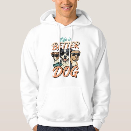 Leven is leuker met honden vector hoodie (Voorkant)