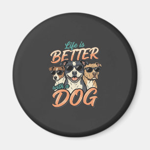 Leven is leuker met honden vector magneet