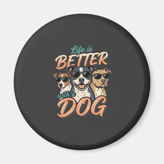Leven is leuker met honden vector magneet (Voorkant)