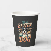 Leven is leuker met honden vector papieren bekers (Voorkant)