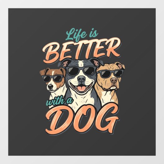Leven is leuker met honden vector raamsticker (Vel)