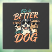 Leven is leuker met honden vector raamsticker (Vel 3)
