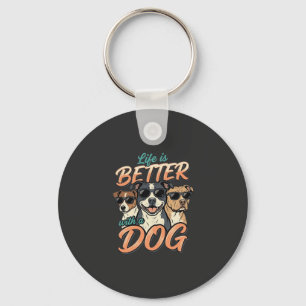 Leven is leuker met honden vector sleutelhanger