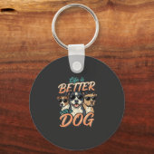 Leven is leuker met honden vector sleutelhanger (Voorkant)