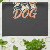 Leven is leuker met honden vector theedoek (Gevouwen)