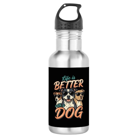 Leven is leuker met honden vector waterfles (Voorkant)