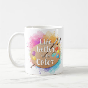 Leven is leuker met kleur – Watercolor Artist Mok