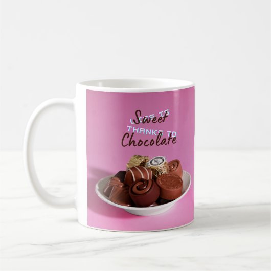 Leven is lieve Bedankt voor chocolade Koffiemok (Links)