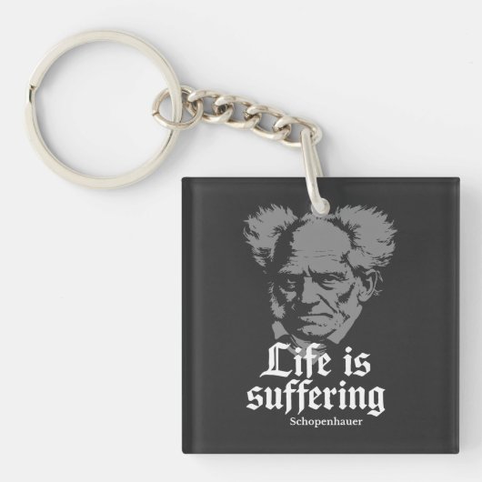 Leven is lijden: Arthur Schopenhauer Sleutelhanger (voorkant)
